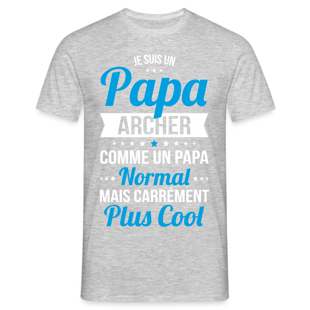 T-shirt Homme - Papa archer plus cool - gris chiné