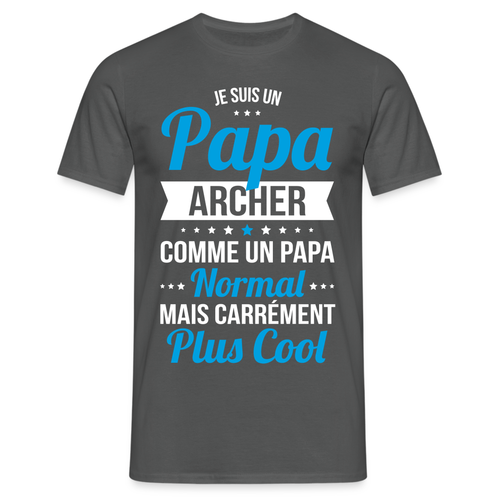 T-shirt Homme - Papa archer plus cool - charbon