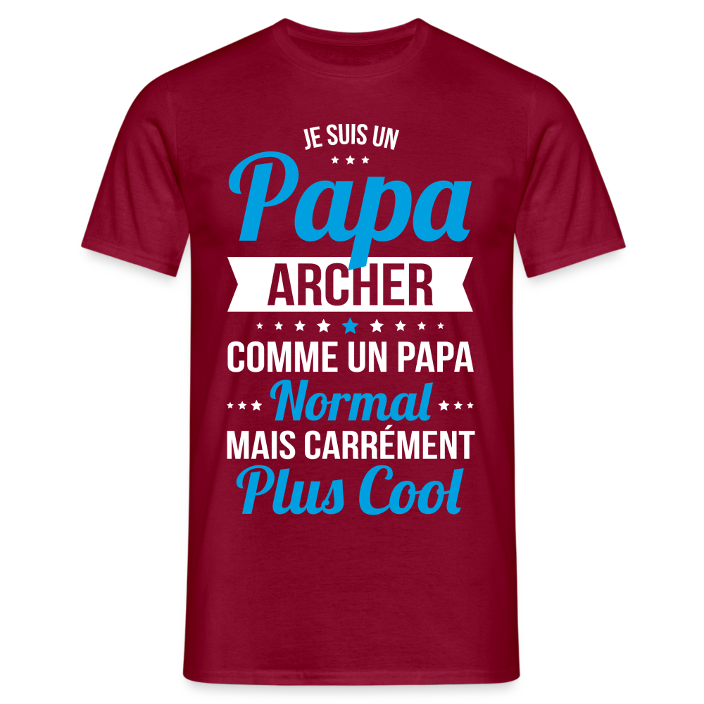 T-shirt Homme - Papa archer plus cool - rouge brique