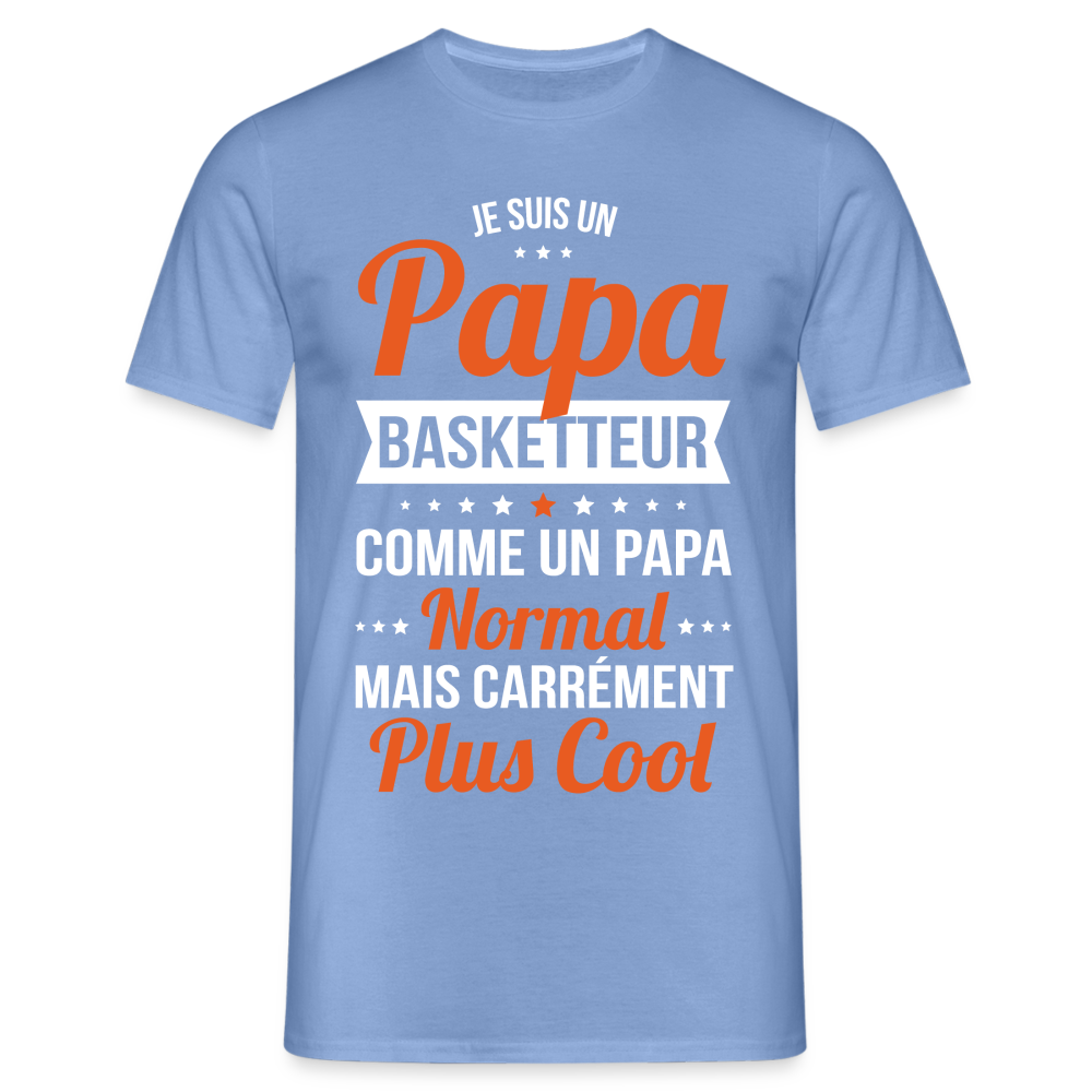 T-shirt Homme - Papa basketteur plus cool - carolina blue