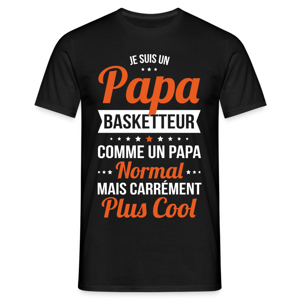 T-shirt Homme - Papa basketteur plus cool - noir