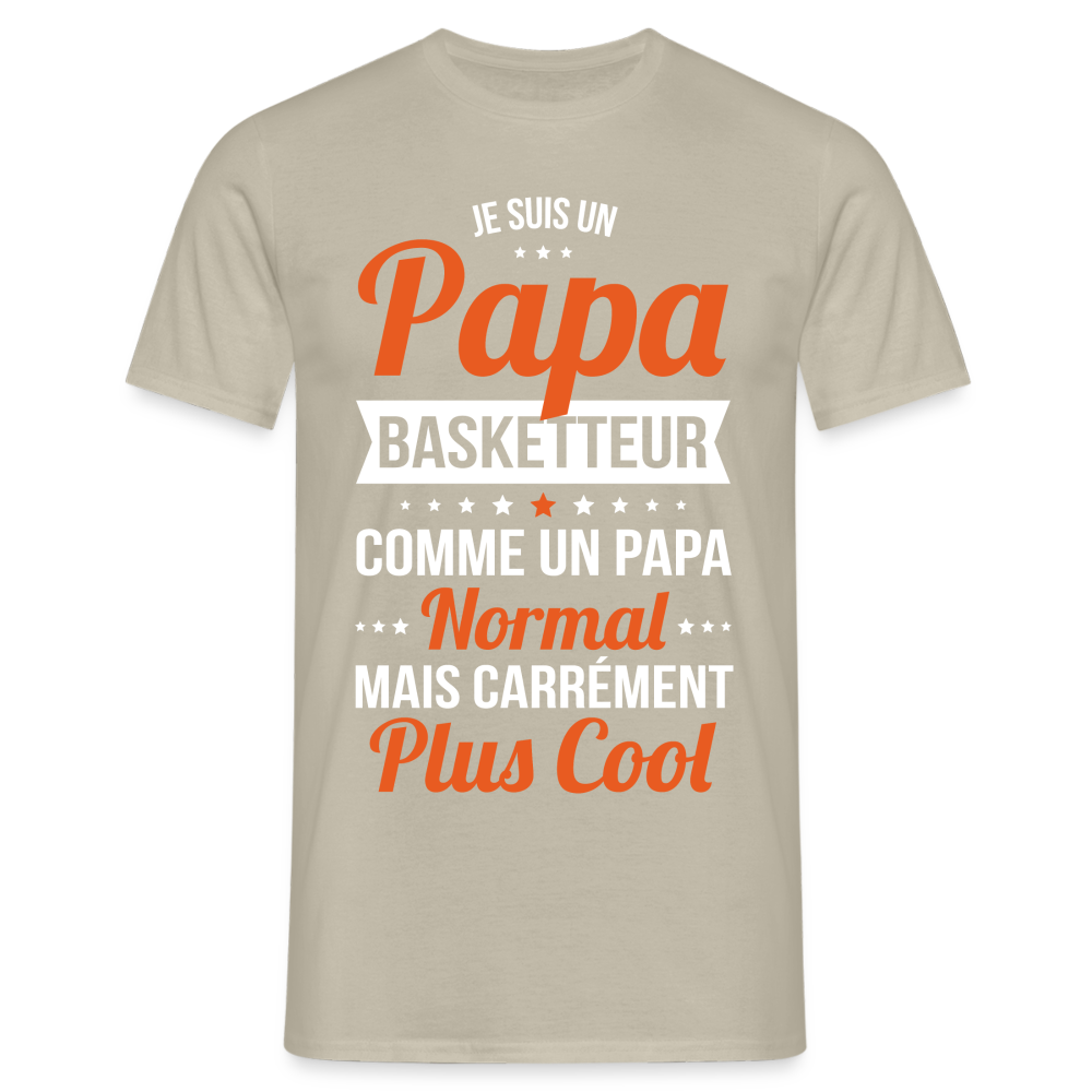 T-shirt Homme - Papa basketteur plus cool - beige sable