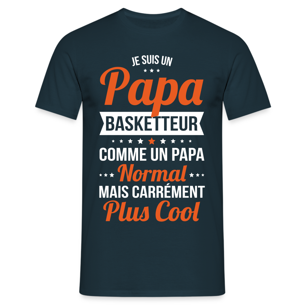 T-shirt Homme - Papa basketteur plus cool - marine