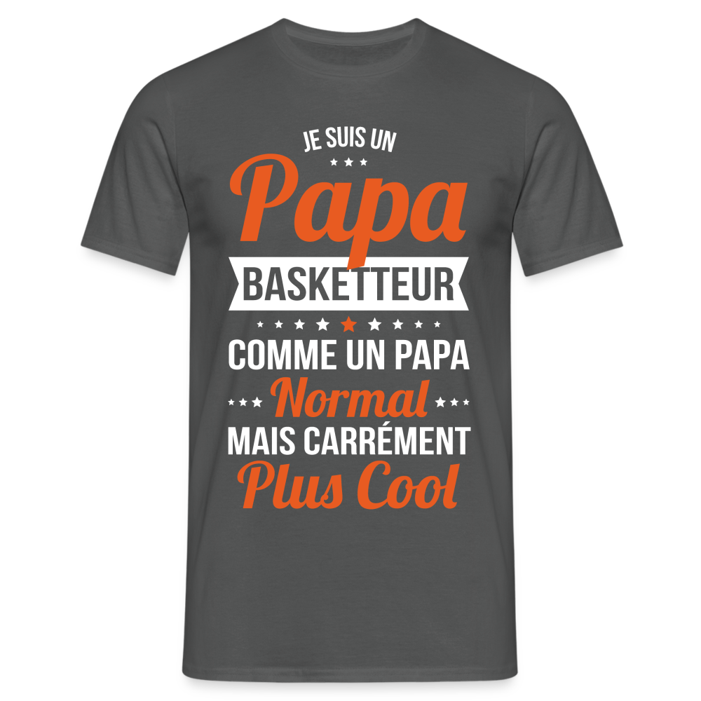 T-shirt Homme - Papa basketteur plus cool - charbon