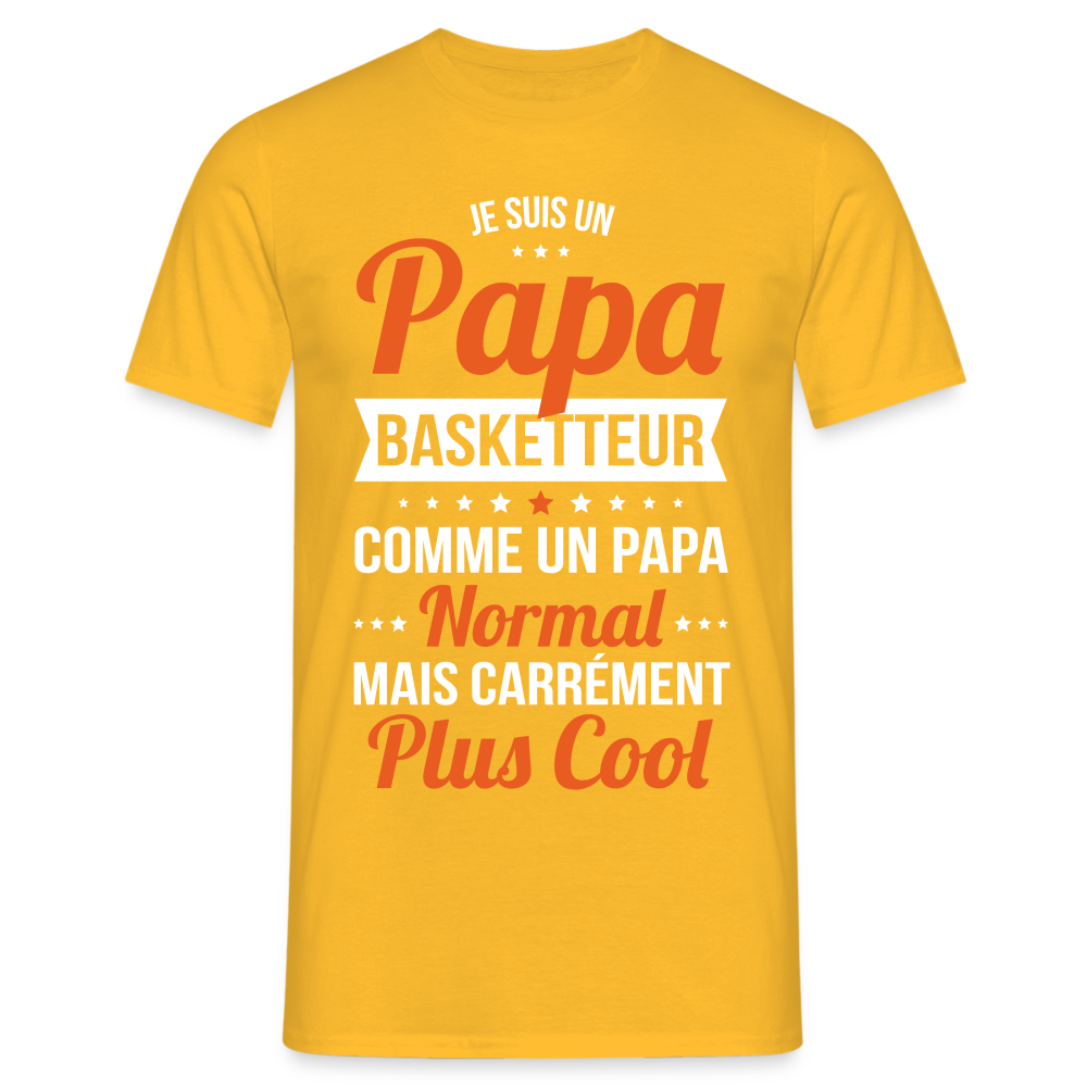 T-shirt Homme - Papa basketteur plus cool - jaune