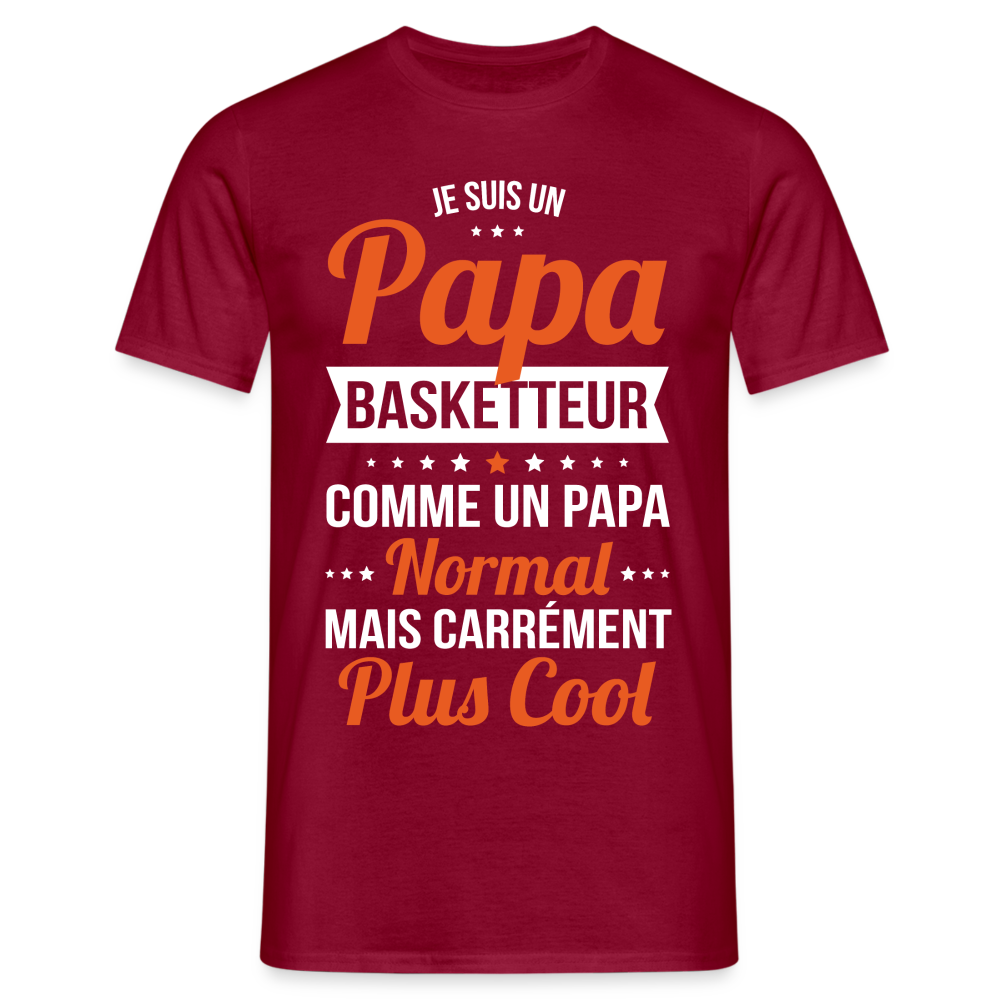 T-shirt Homme - Papa basketteur plus cool - rouge brique