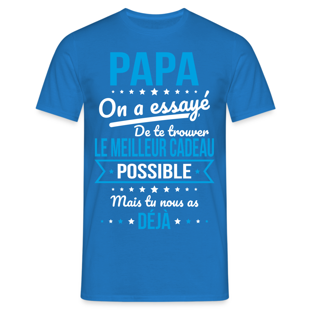 T-shirt Homme - Papa Cadeau Humour - bleu royal