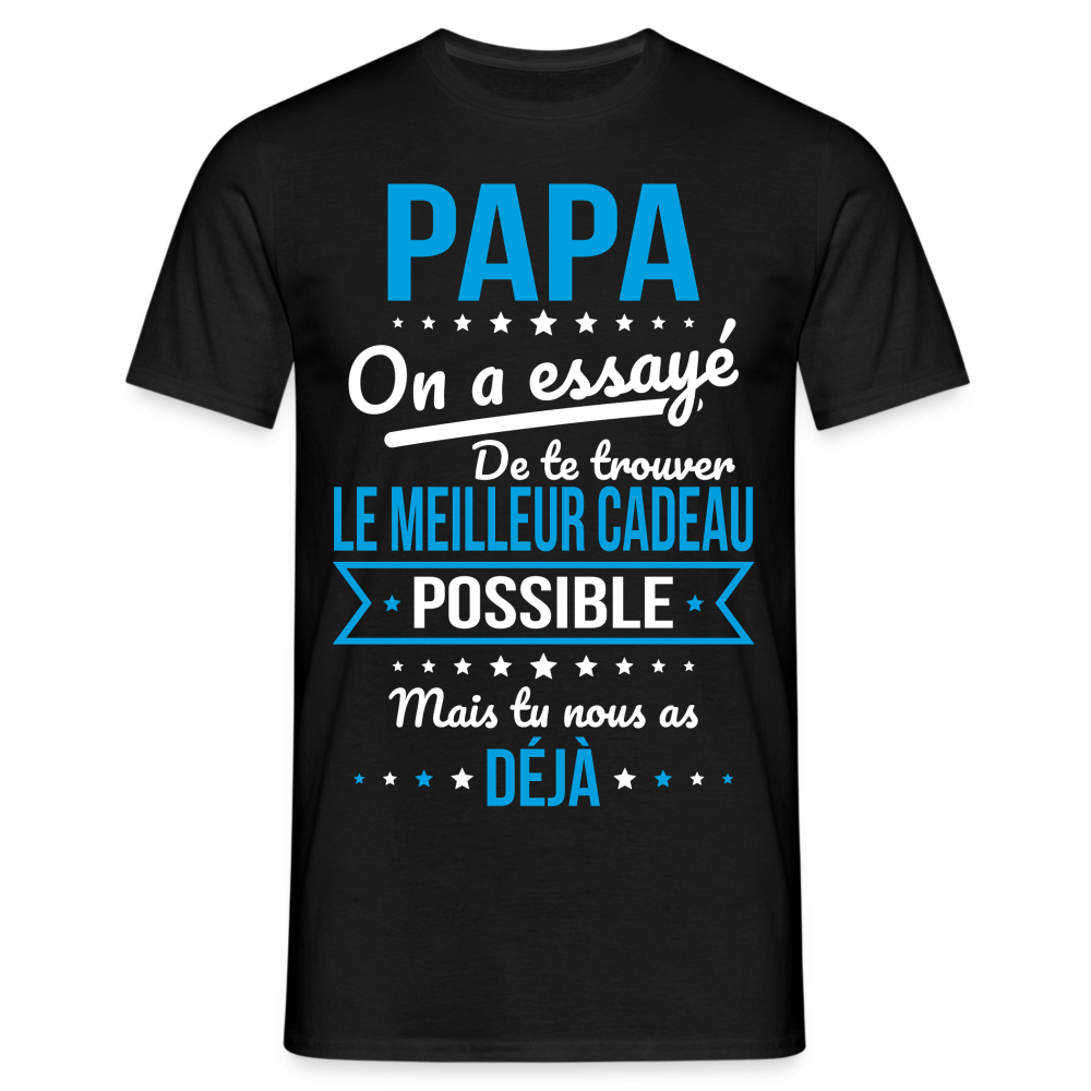 T-shirt Homme - Papa Cadeau Humour - noir