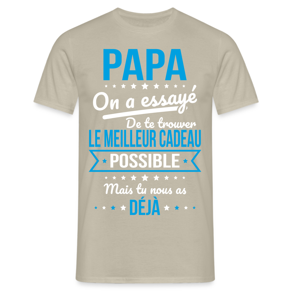 T-shirt Homme - Papa Cadeau Humour - beige sable