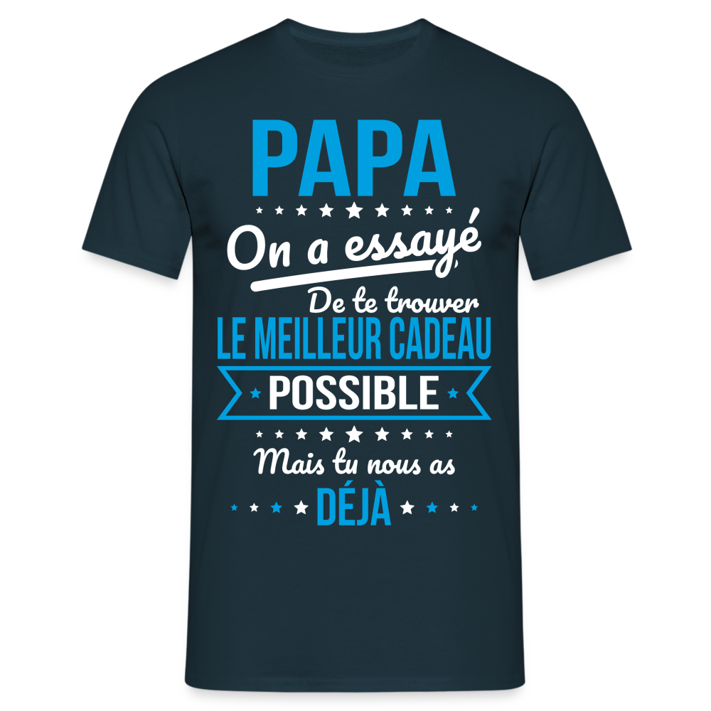 T-shirt Homme - Papa Cadeau Humour - marine