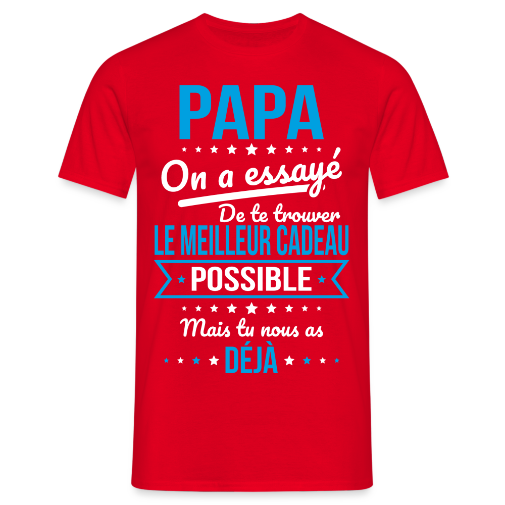 T-shirt Homme - Papa Cadeau Humour - rouge