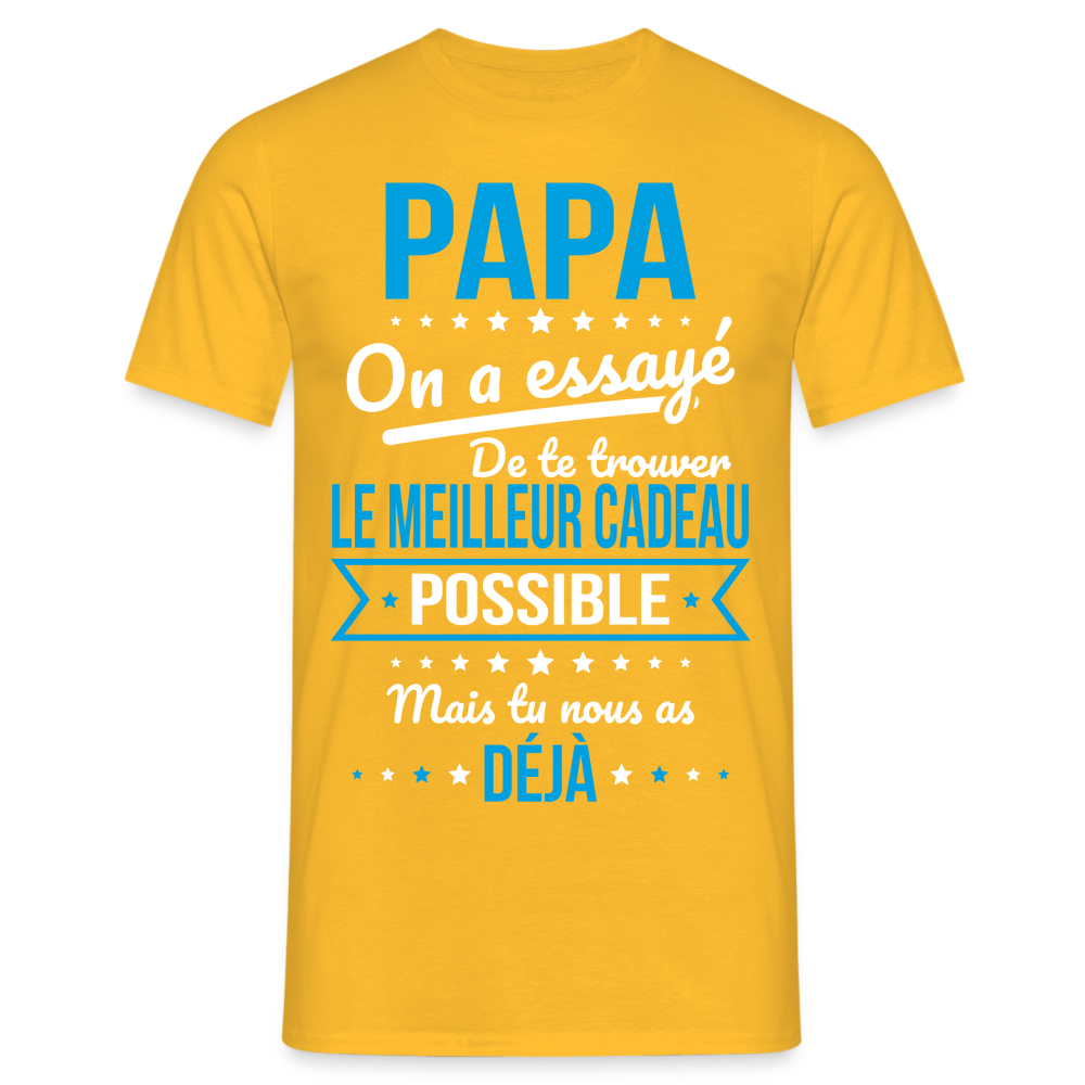 T-shirt Homme - Papa Cadeau Humour - jaune