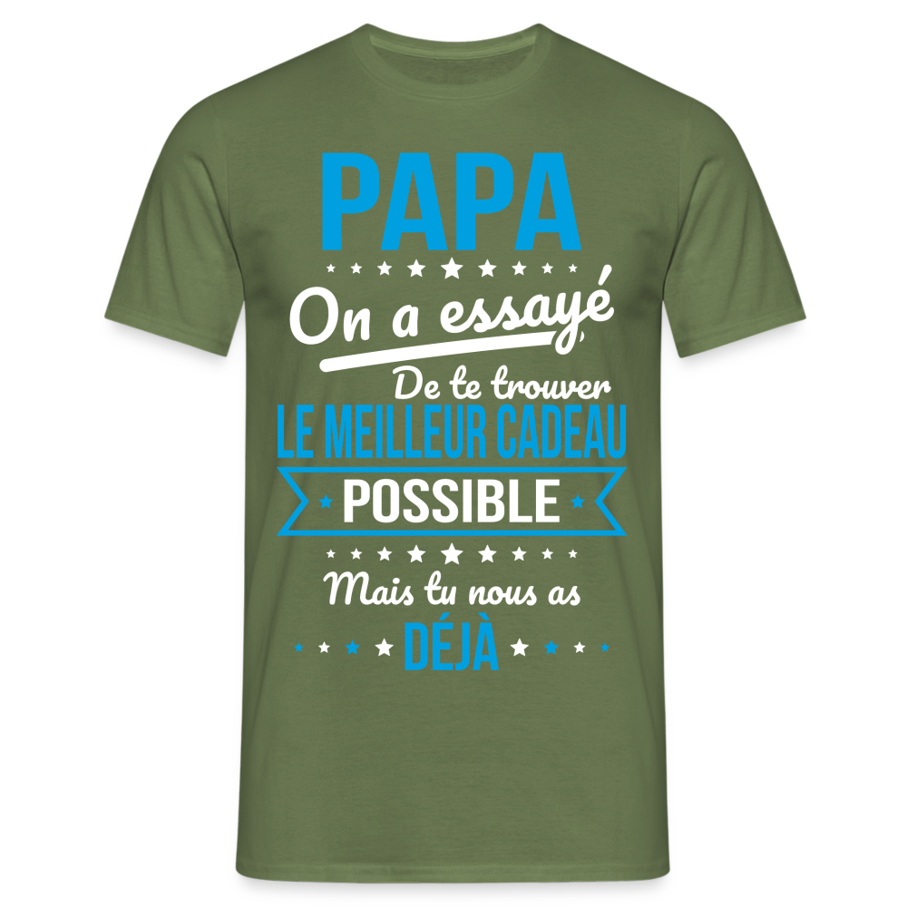 T-shirt Homme - Papa Cadeau Humour - vert militaire