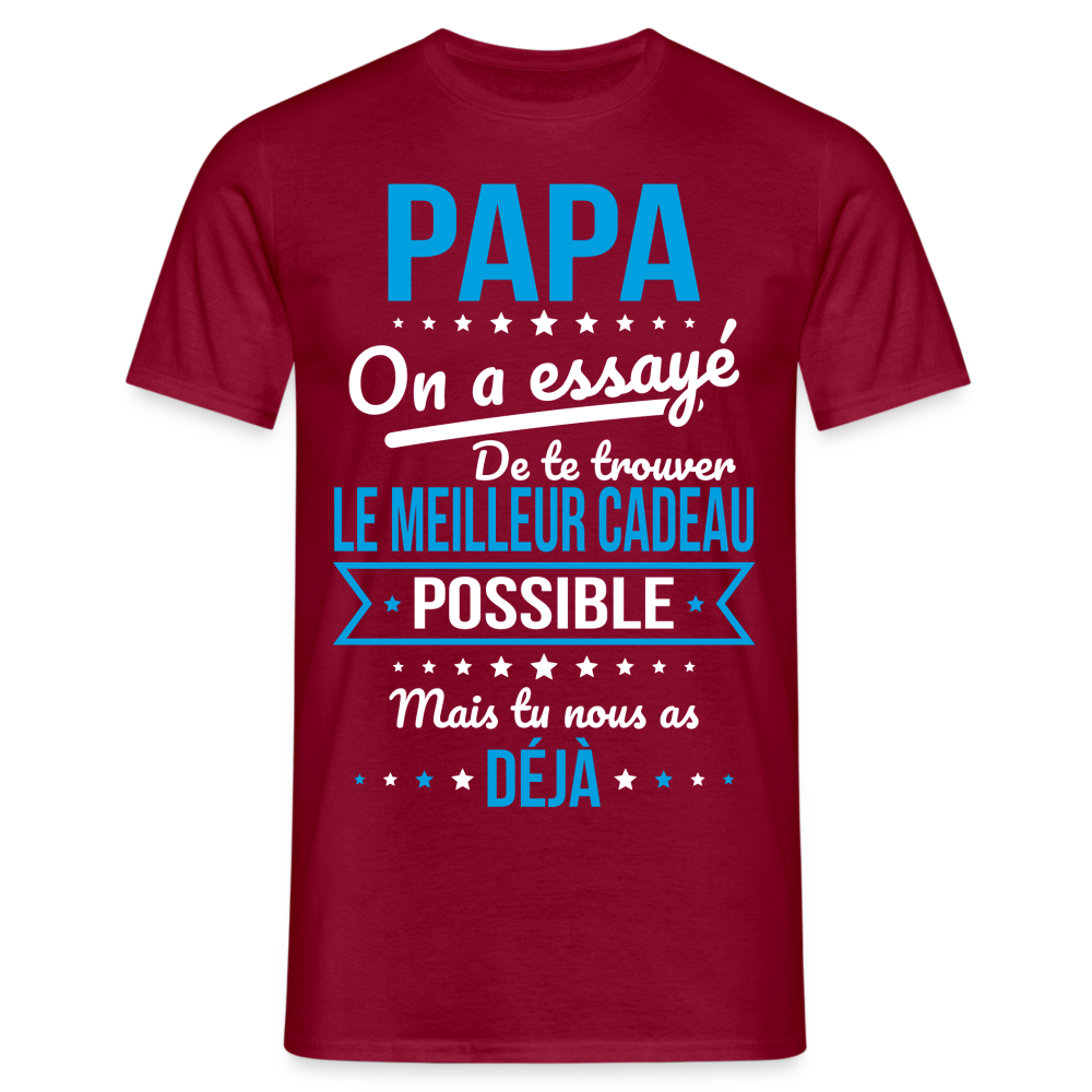 T-shirt Homme - Papa Cadeau Humour - rouge brique