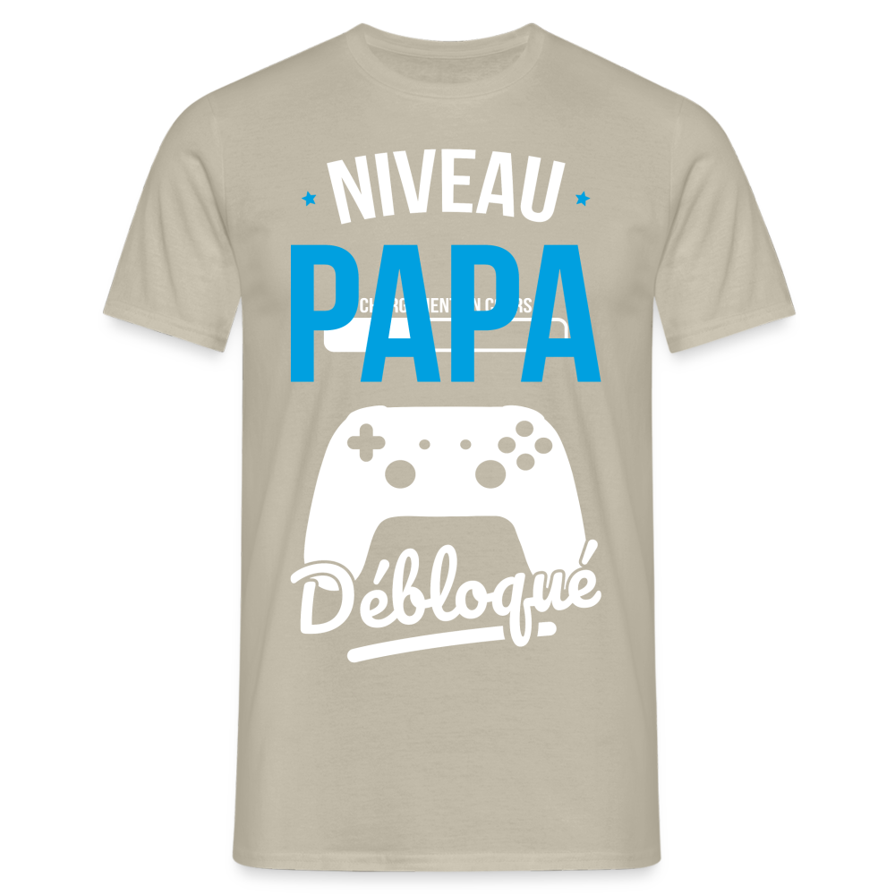 T-shirt Homme - Niveau Papa Débloqué - beige sable