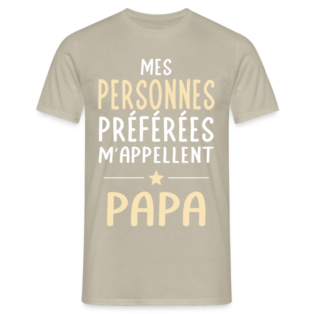 T-shirt Homme - Mes personnes préférées m'appellent Papa - beige sable