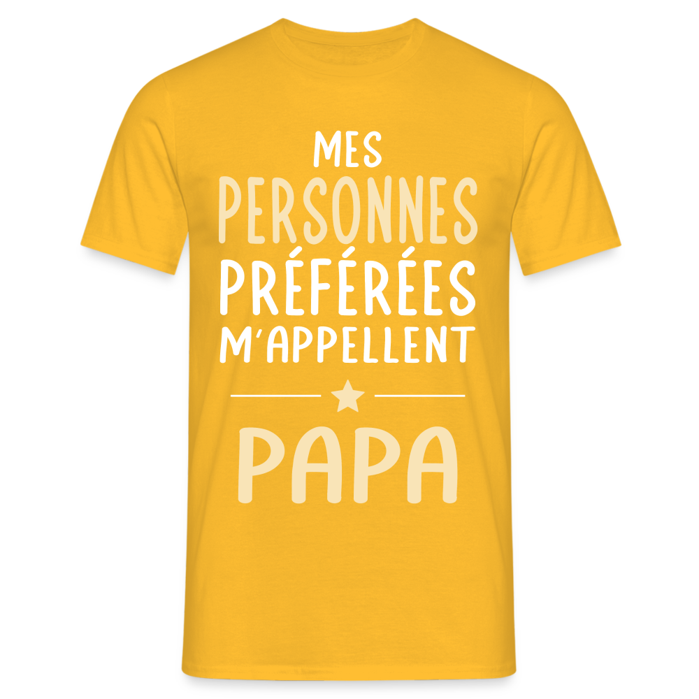 T-shirt Homme - Mes personnes préférées m'appellent Papa - jaune