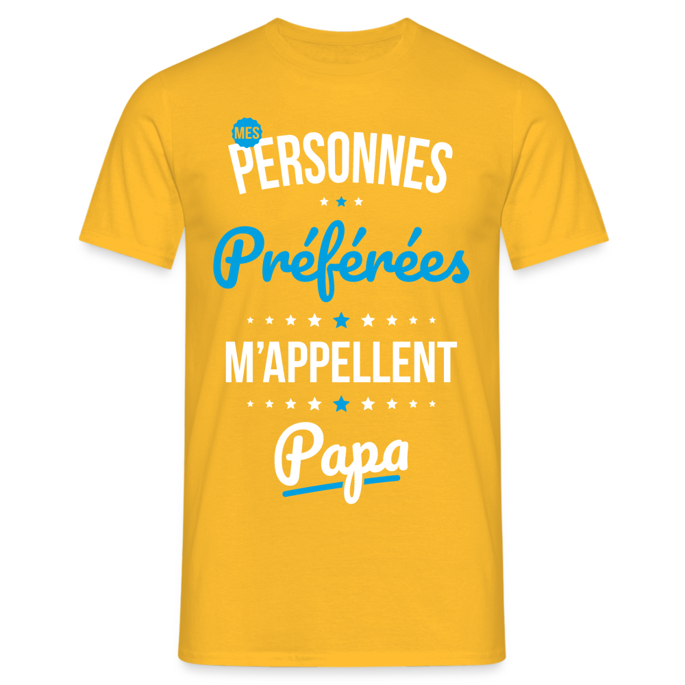 T-shirt Homme - Mes personnes préférées m'appellent Papa - jaune