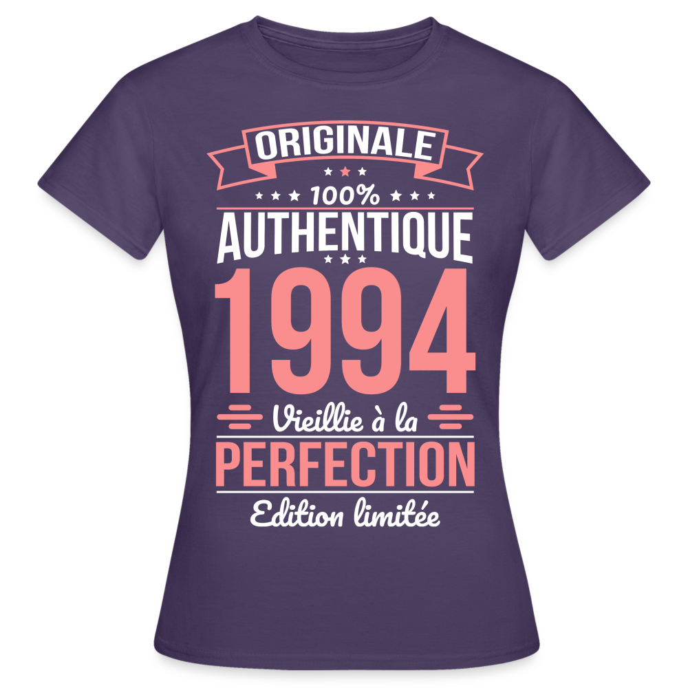 T-shirt Femme - Anniversaire 30 Ans - Originale 1994 - violet foncé