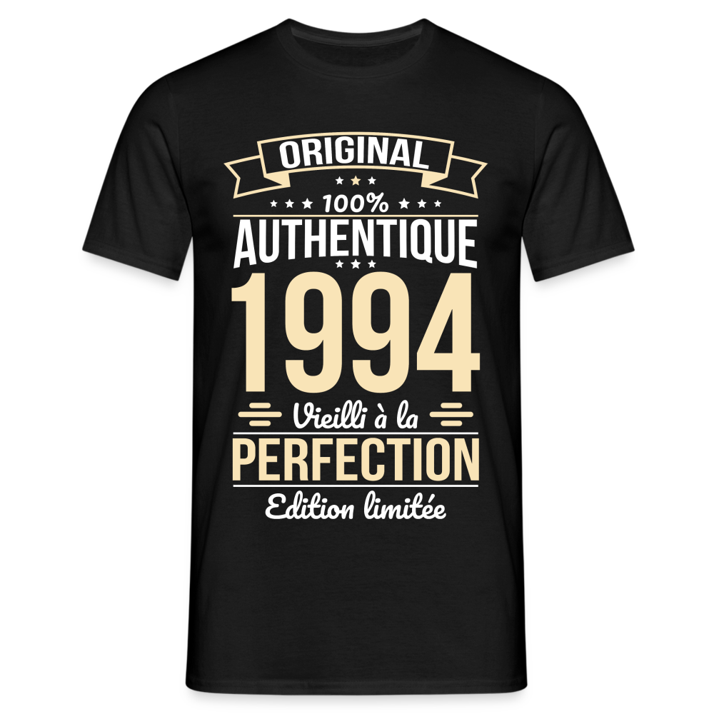 T-shirt Homme - Anniversaire 30 Ans - Original 1994 - noir