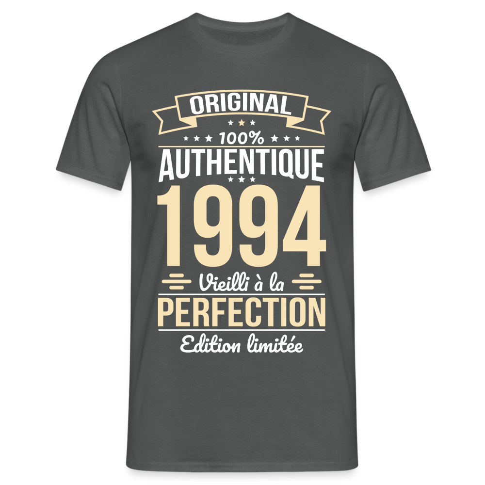 T-shirt Homme - Anniversaire 30 Ans - Original 1994 - charbon