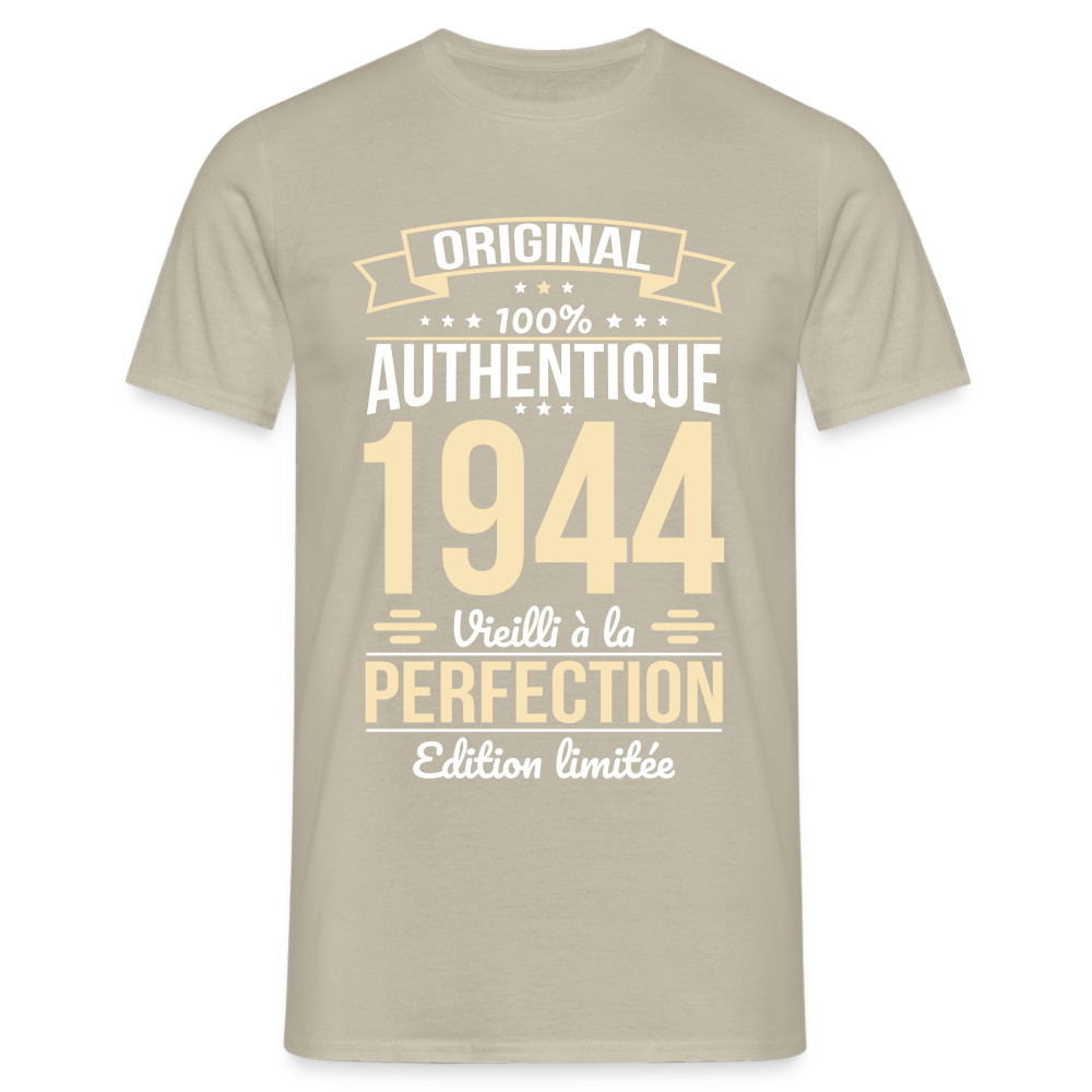 T-shirt Homme - Anniversaire 80 Ans - Original 1944 - beige sable