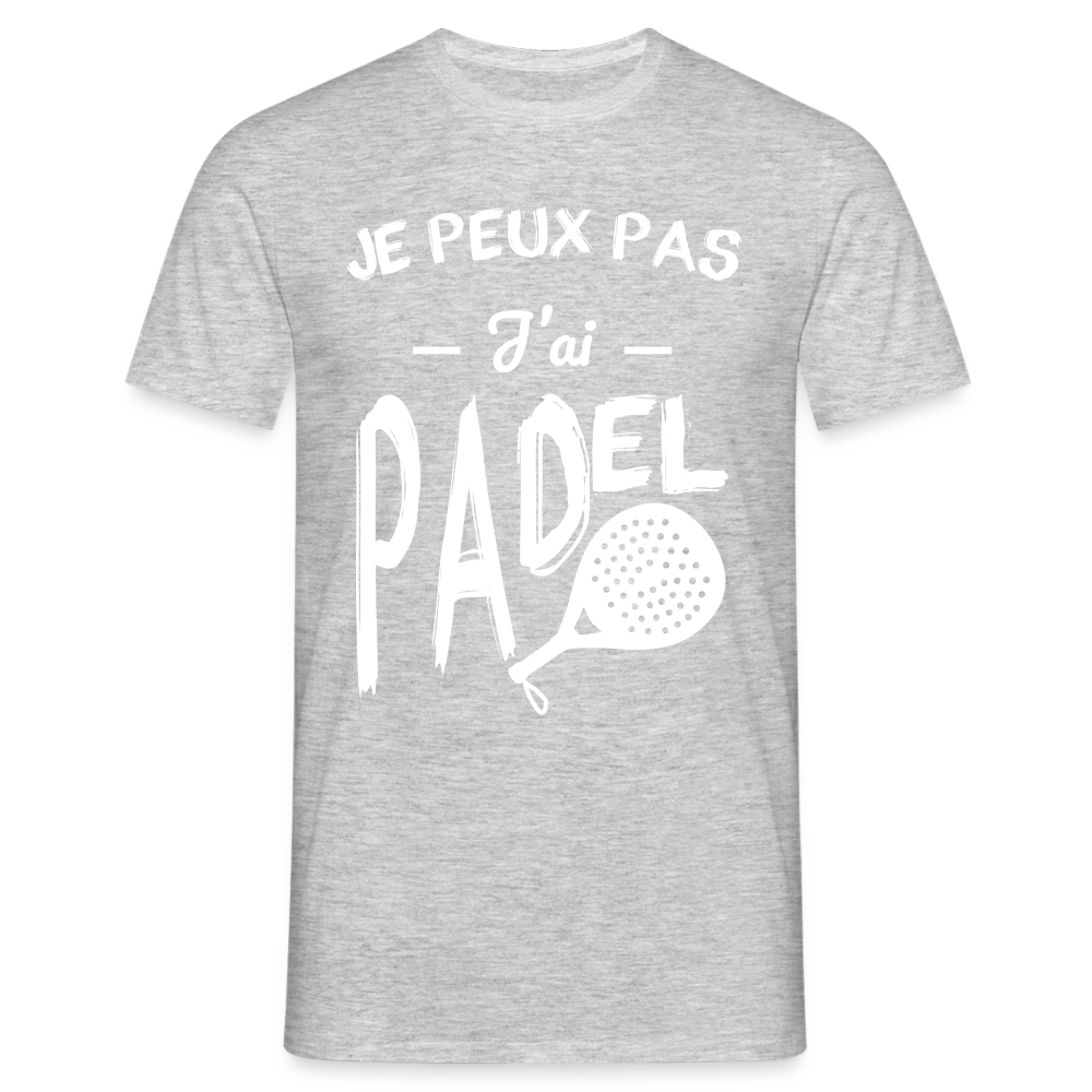 T-shirt Homme - Je Peux Pas J'ai Padel - gris chiné