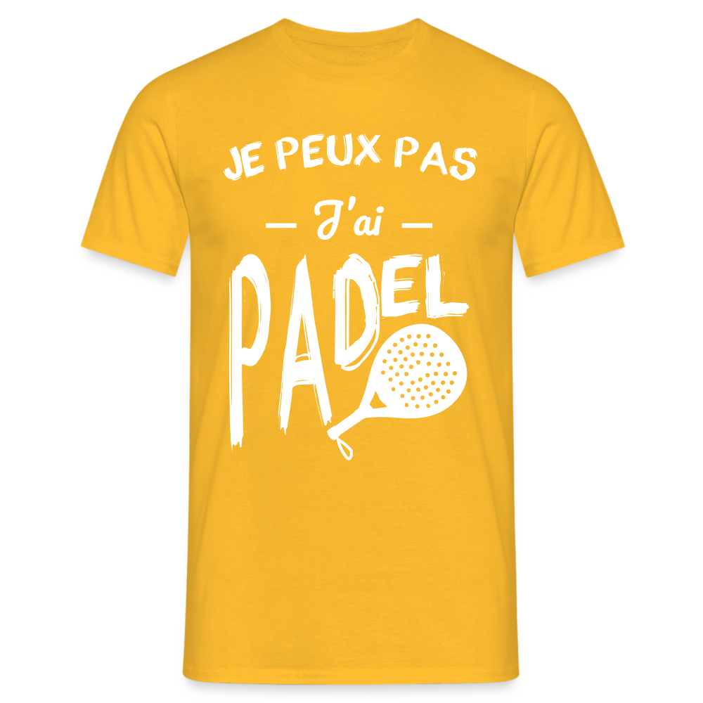 T-shirt Homme - Je Peux Pas J'ai Padel - jaune