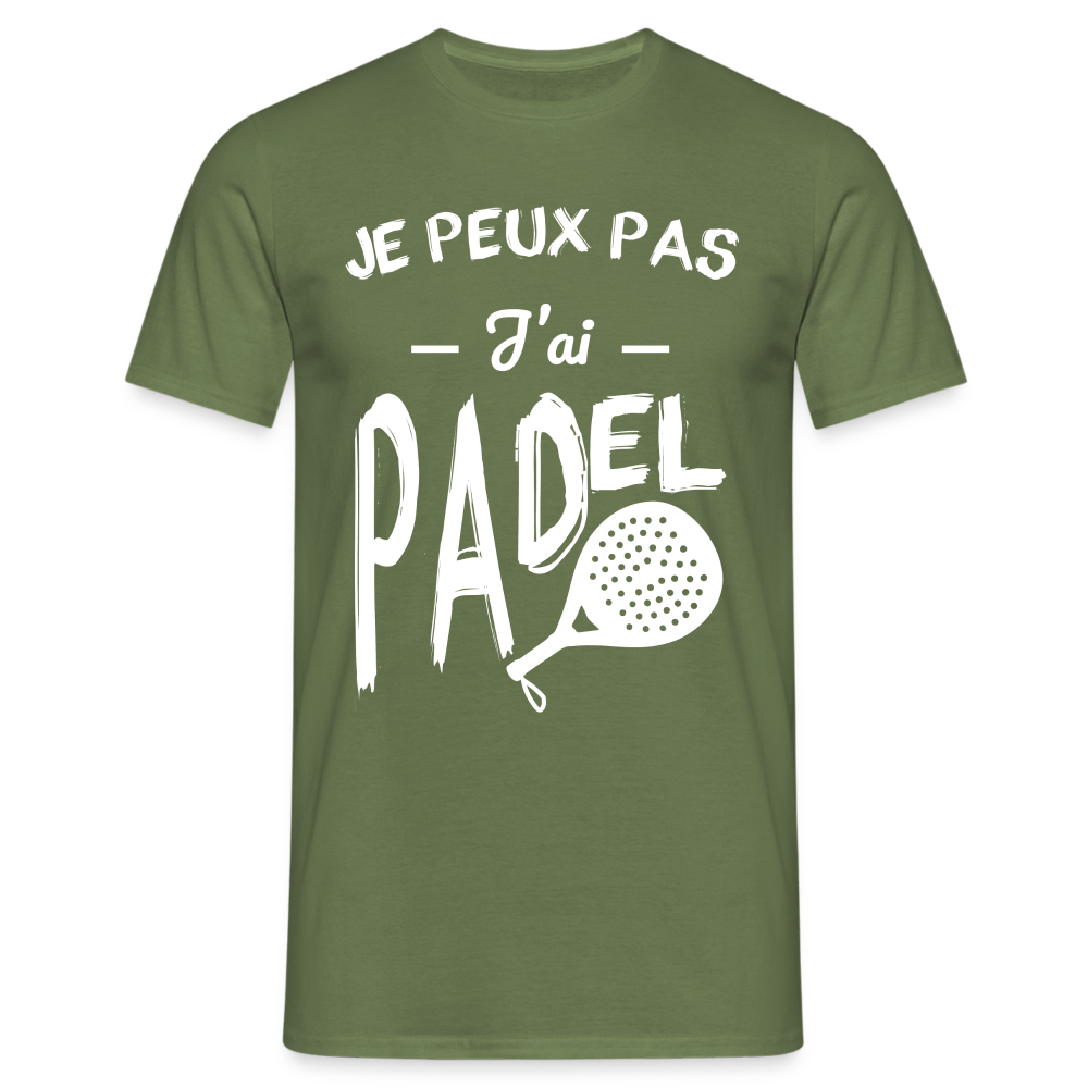 T-shirt Homme - Je Peux Pas J'ai Padel - vert militaire