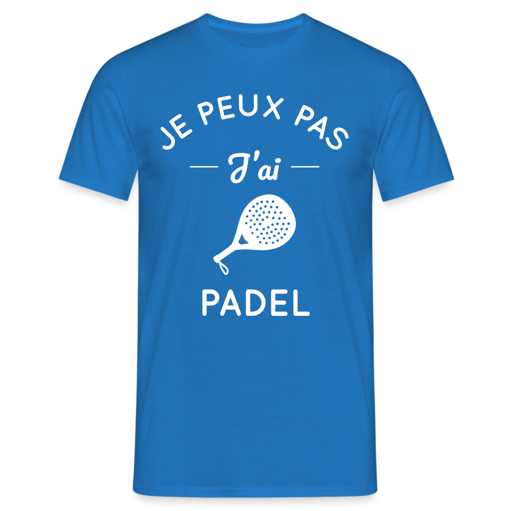 T-shirt Homme - Je peux pas j'ai Padel - bleu royal