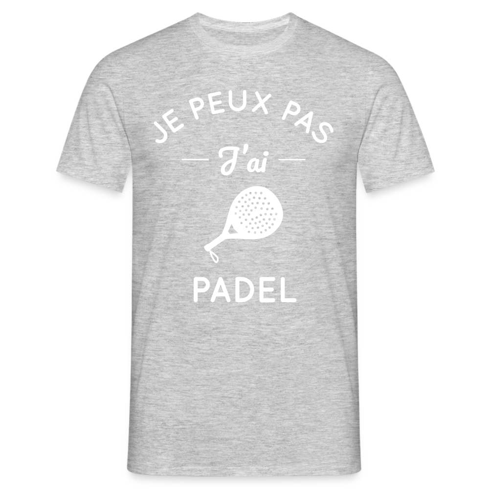 T-shirt Homme - Je peux pas j'ai Padel - gris chiné