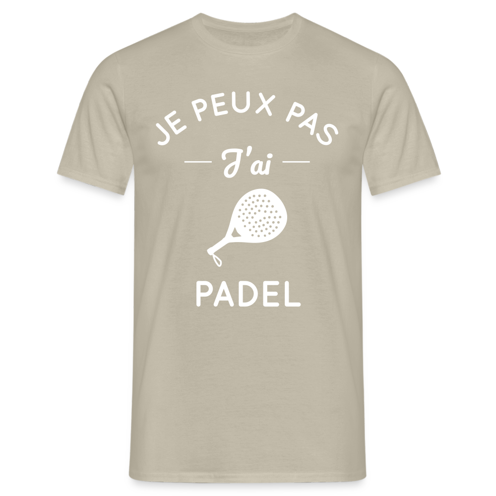 T-shirt Homme - Je peux pas j'ai Padel - beige sable