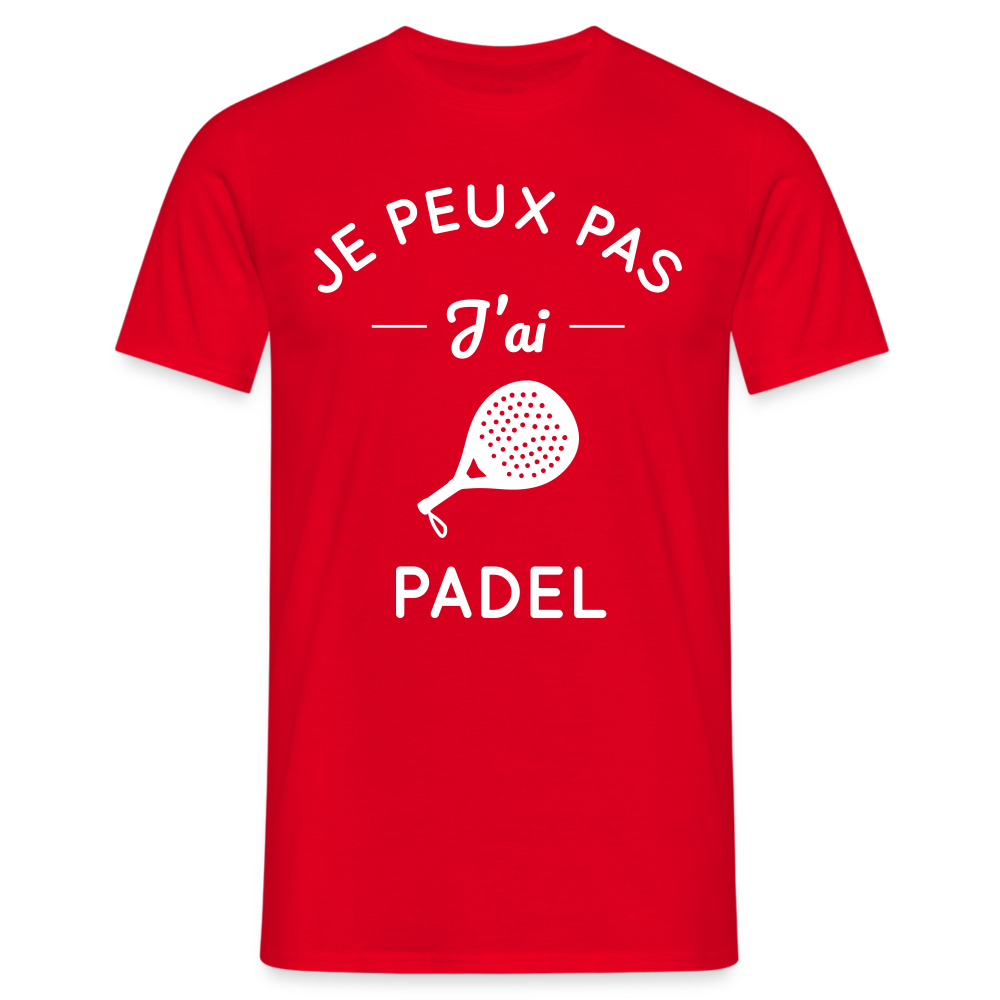 T-shirt Homme - Je peux pas j'ai Padel - rouge