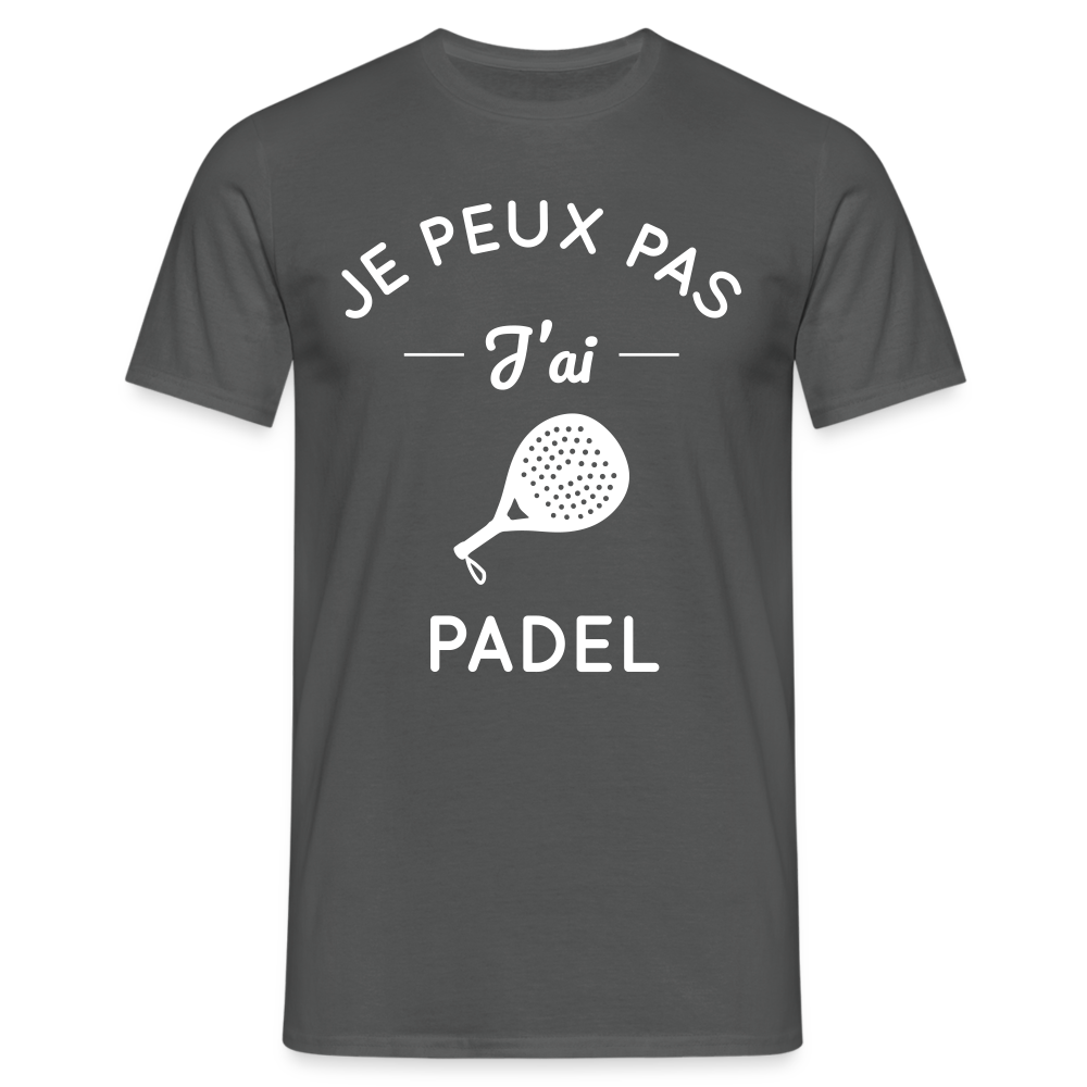 T-shirt Homme - Je peux pas j'ai Padel - charbon