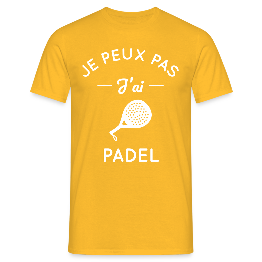 T-shirt Homme - Je peux pas j'ai Padel - jaune