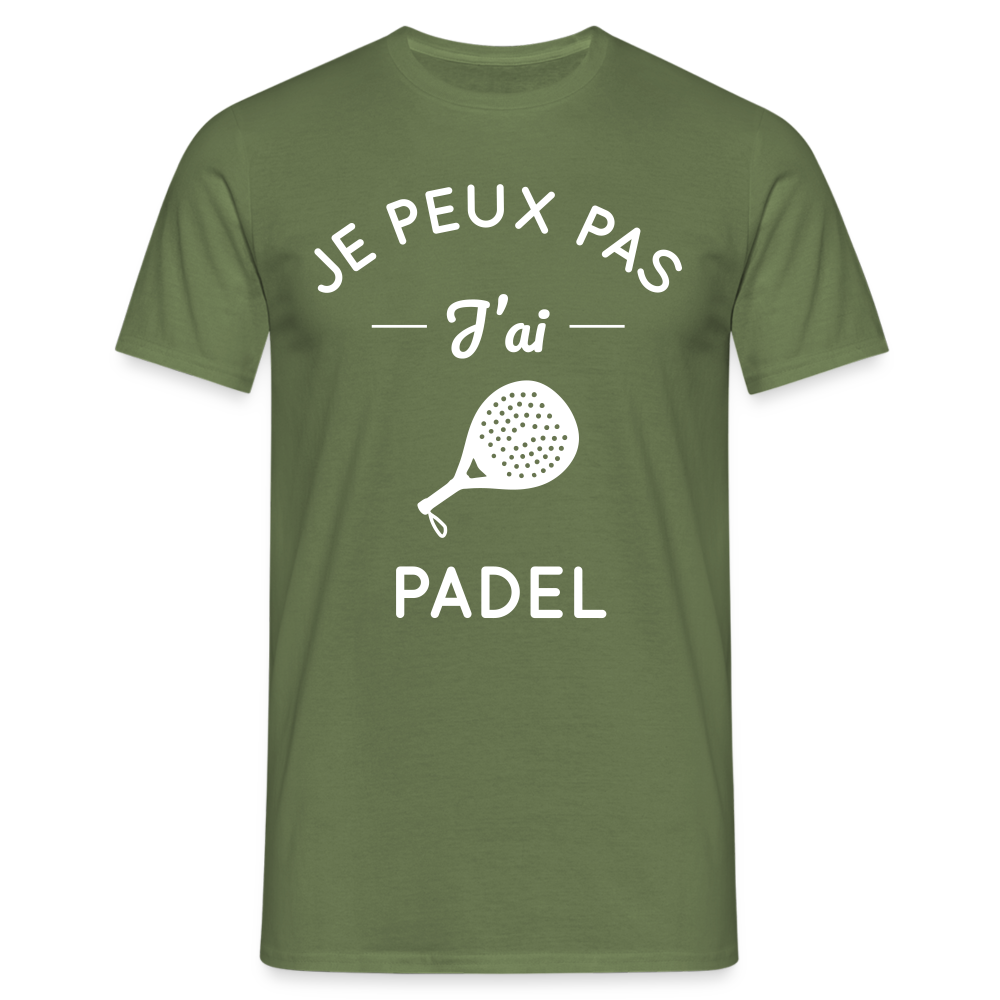 T-shirt Homme - Je peux pas j'ai Padel - vert militaire