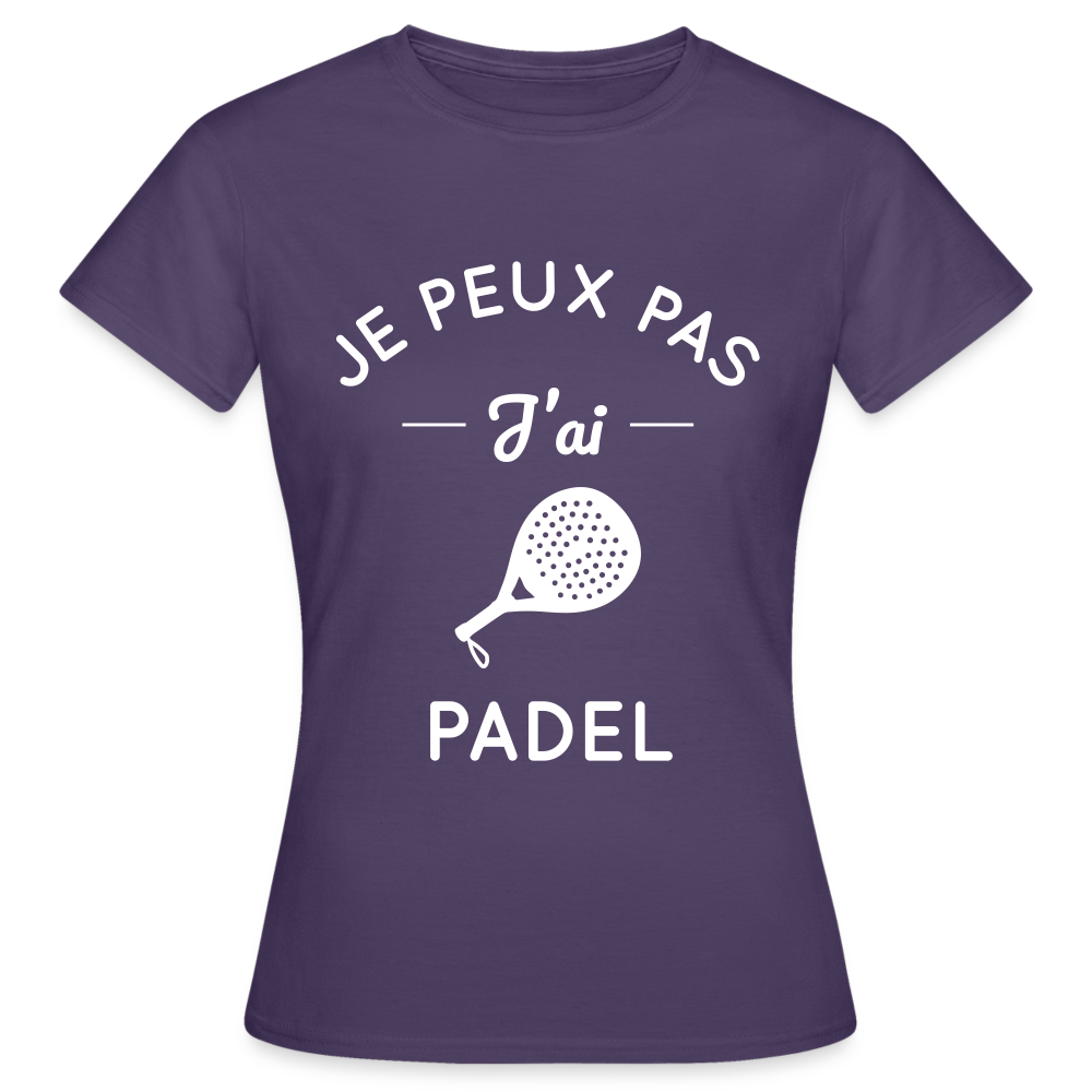 T-shirt Femme - Je peux pas j'ai Padel - violet foncé