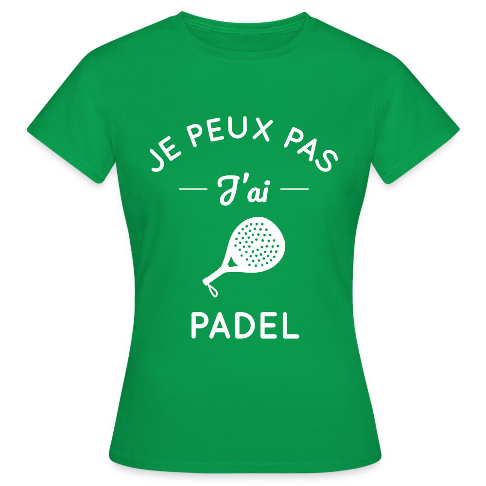 T-shirt Femme - Je peux pas j'ai Padel - vert