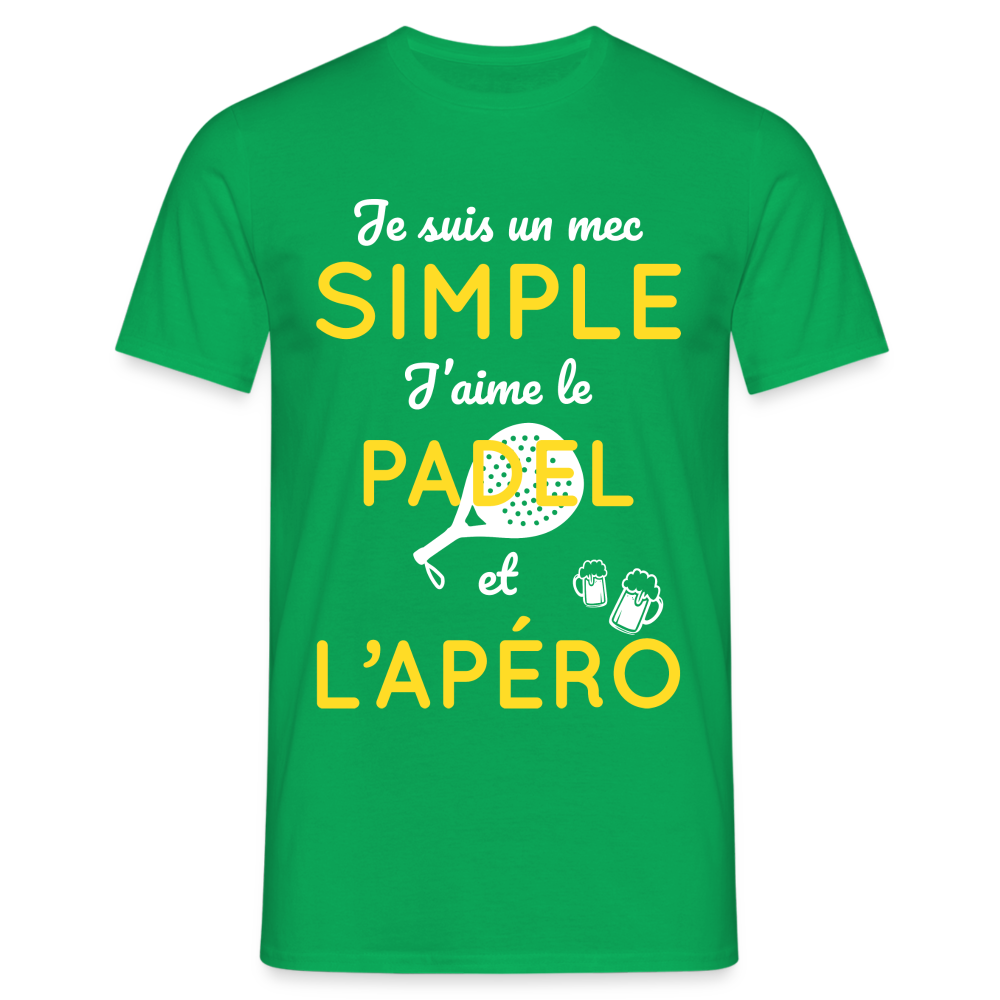 T-shirt Homme - Mec simple J'aime le Padel et L'apéro - vert