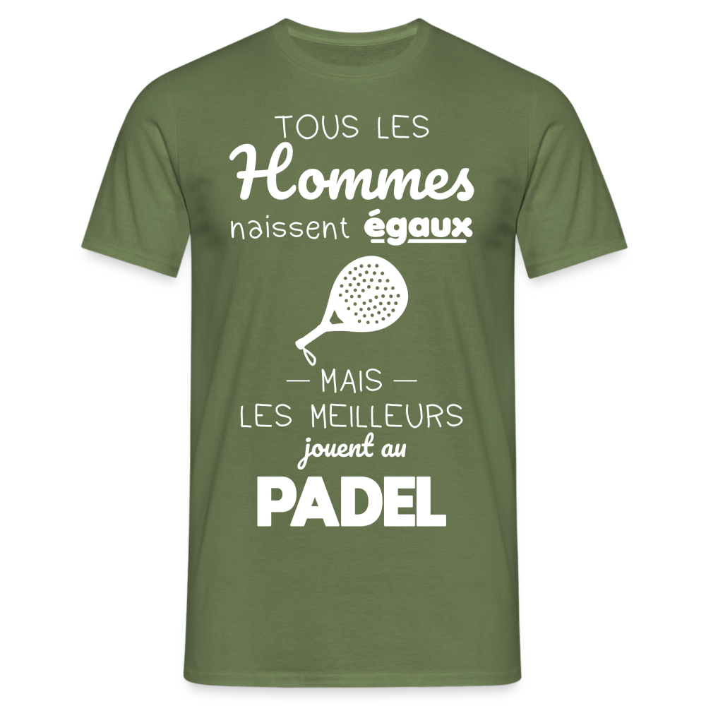 T-shirt Homme - Les Meilleurs Jouent Au Padel - vert militaire