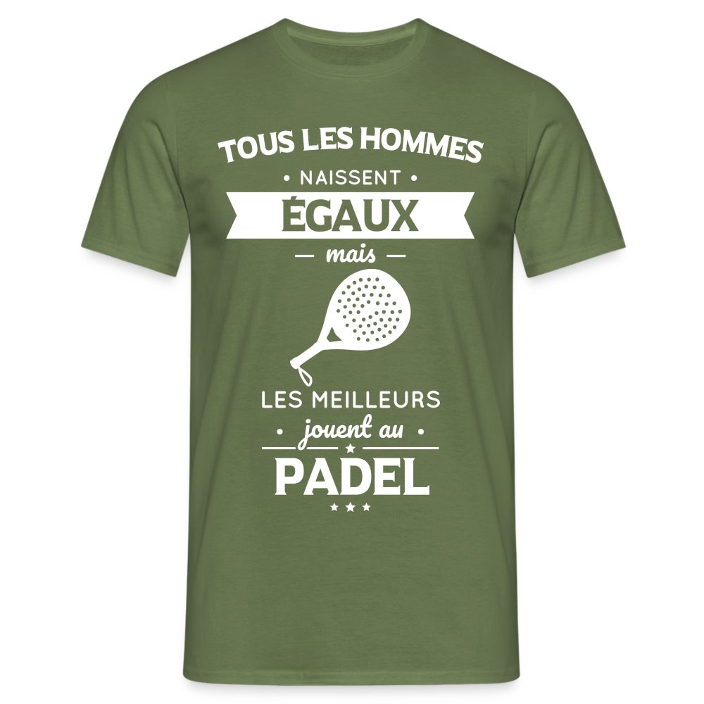 T-shirt Homme - Les Meilleurs Jouent Au Padel - vert militaire