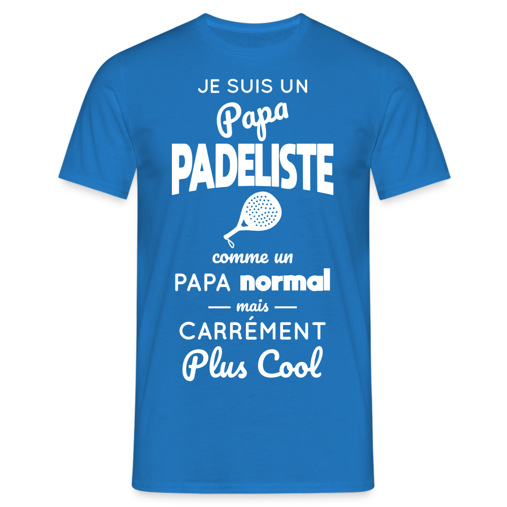 T-shirt Homme - Papa Padeliste Plus Cool - bleu royal