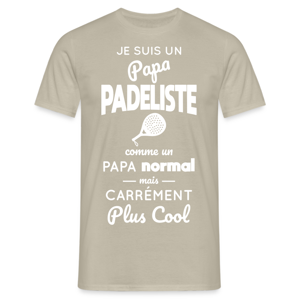 T-shirt Homme - Papa Padeliste Plus Cool - beige sable