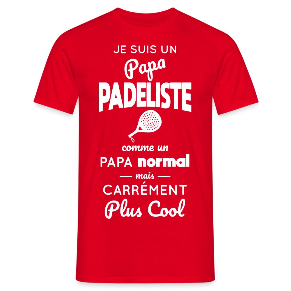 T-shirt Homme - Papa Padeliste Plus Cool - rouge