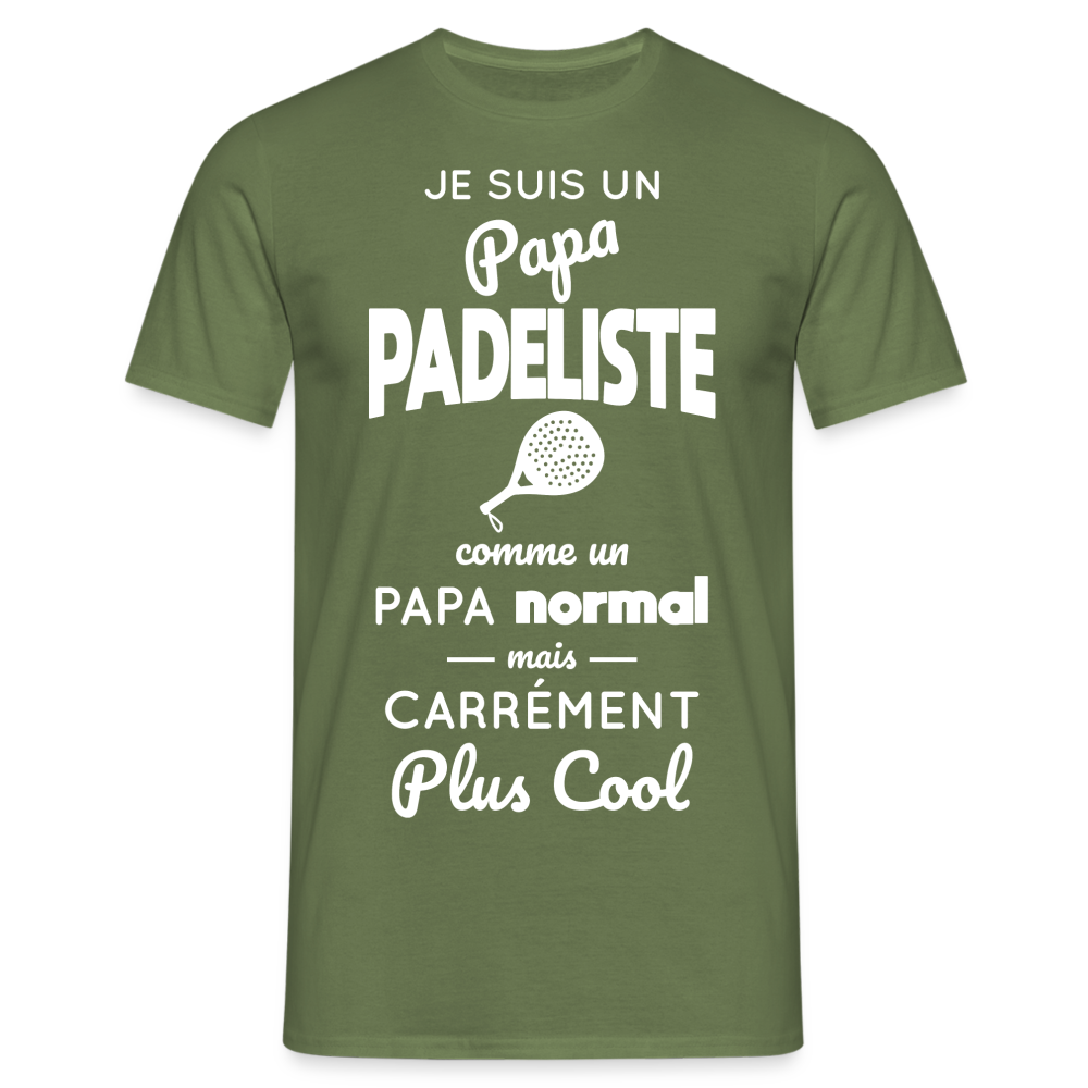 T-shirt Homme - Papa Padeliste Plus Cool - vert militaire