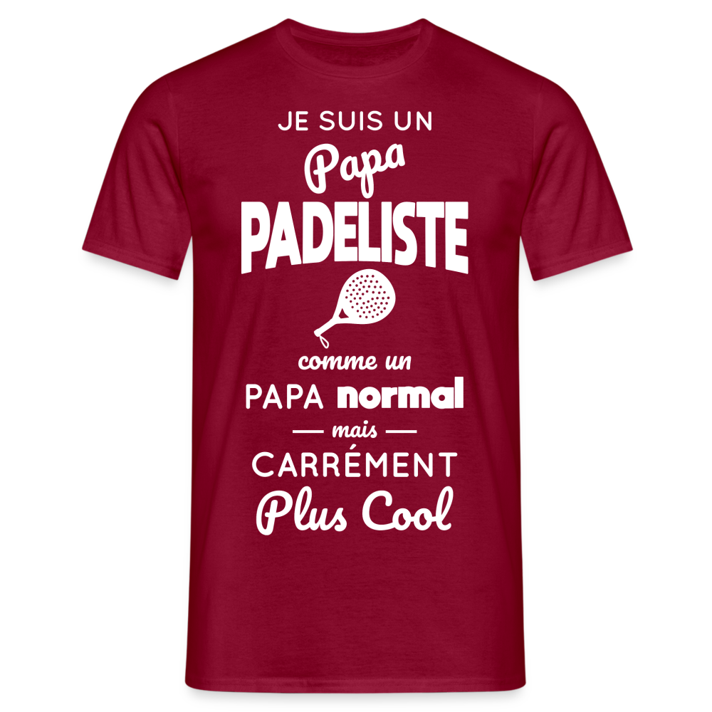 T-shirt Homme - Papa Padeliste Plus Cool - rouge brique