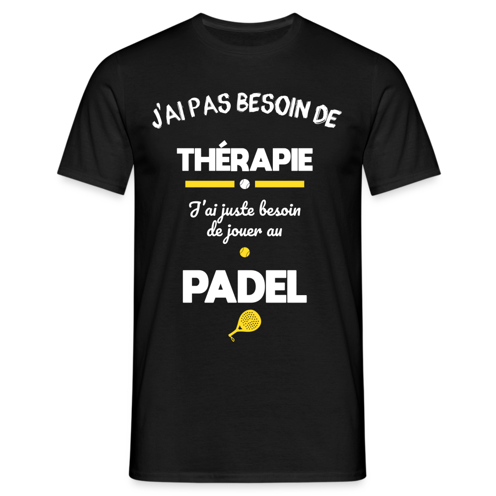 T-shirt Homme - Besoin De Jouer Au Padel - noir