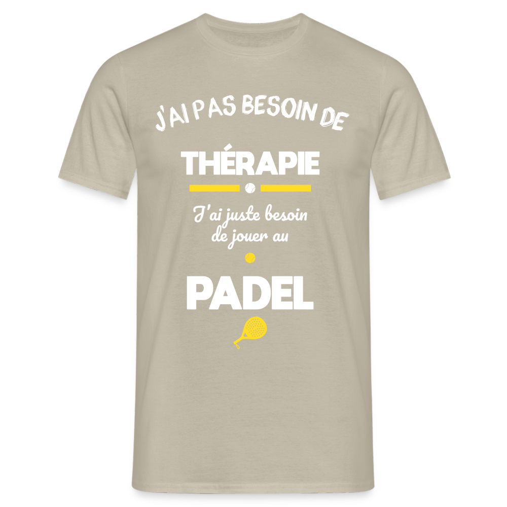 T-shirt Homme - Besoin De Jouer Au Padel - beige sable