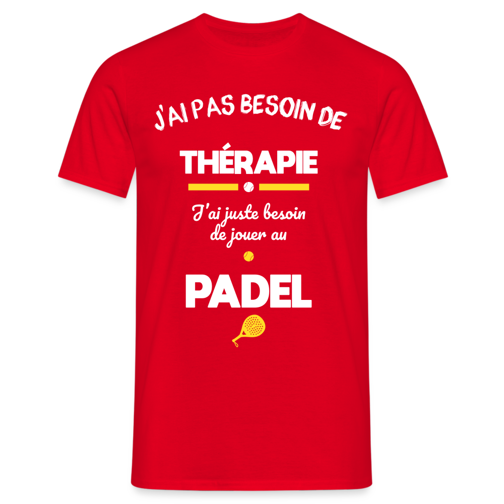 T-shirt Homme - Besoin De Jouer Au Padel - rouge