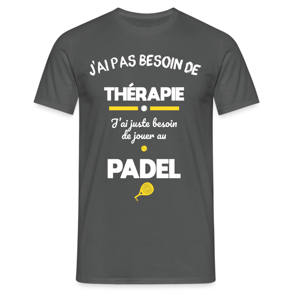 T-shirt Homme - Besoin De Jouer Au Padel - charbon